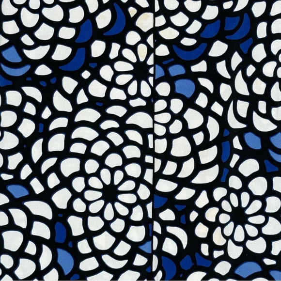 Worthington 3X Shirt Top Blue White Floral Cap Short Sleeve Scoop Neck Stretch - Picture 2 of 7